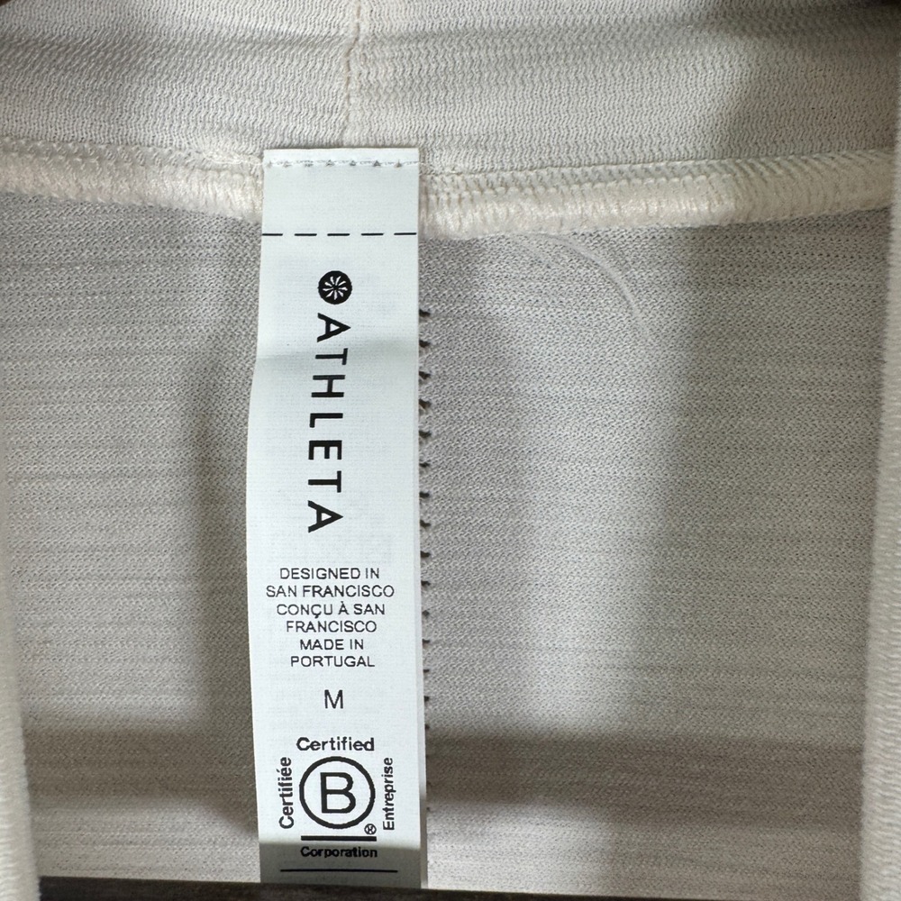 Athleta Ascent Seamless Turtleneck Womens Medium Cream Wool Blend Thumbholes - Picture 10 of 12
